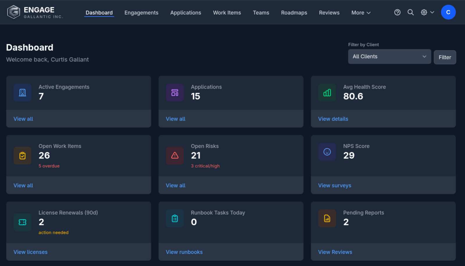 Citadel Engage dashboard preview